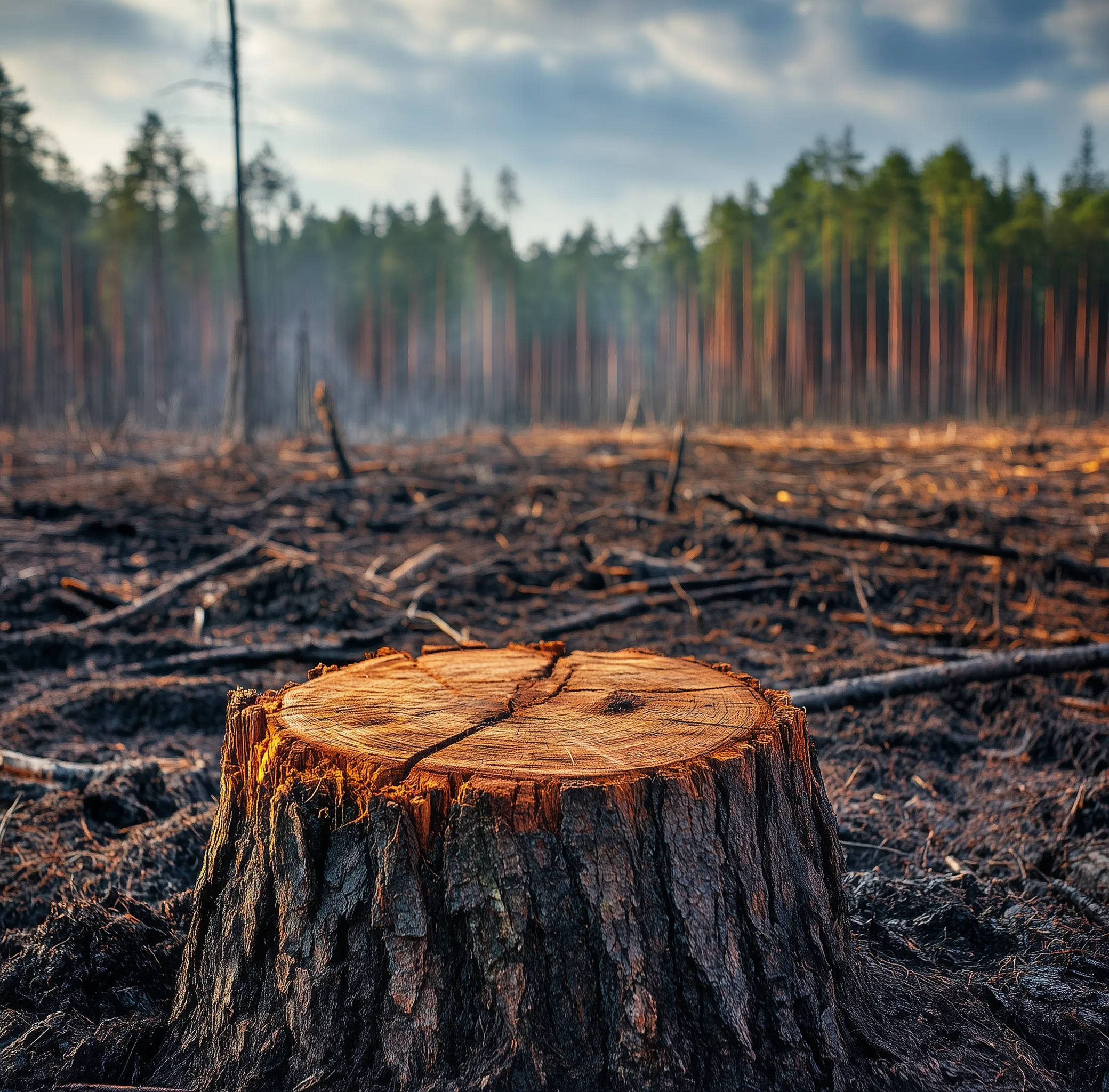A stem of a cutted tree
