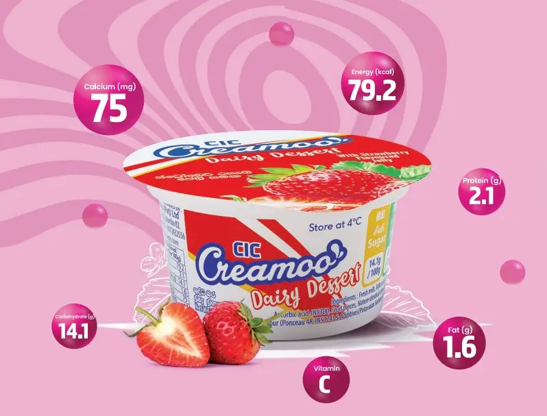 CIC Creamoo Strawberry flavoured yoghurt