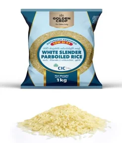 01 KG pack of White slender parboiled rice
